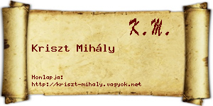 Kriszt Mihály névjegykártya