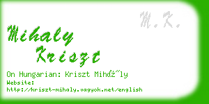 mihaly kriszt business card